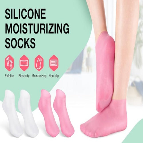 2 Pairs Moisturizing Socks Silicone Gel Spa Exfoliating Socks