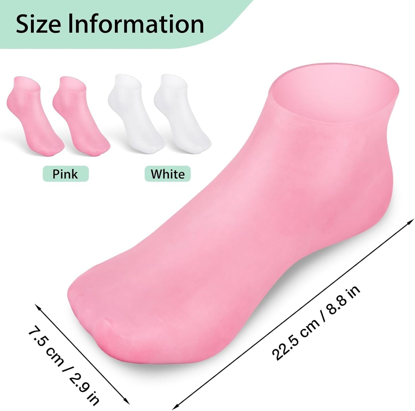 2 Pairs Moisturizing Socks Silicone Gel Spa Exfoliating Socks