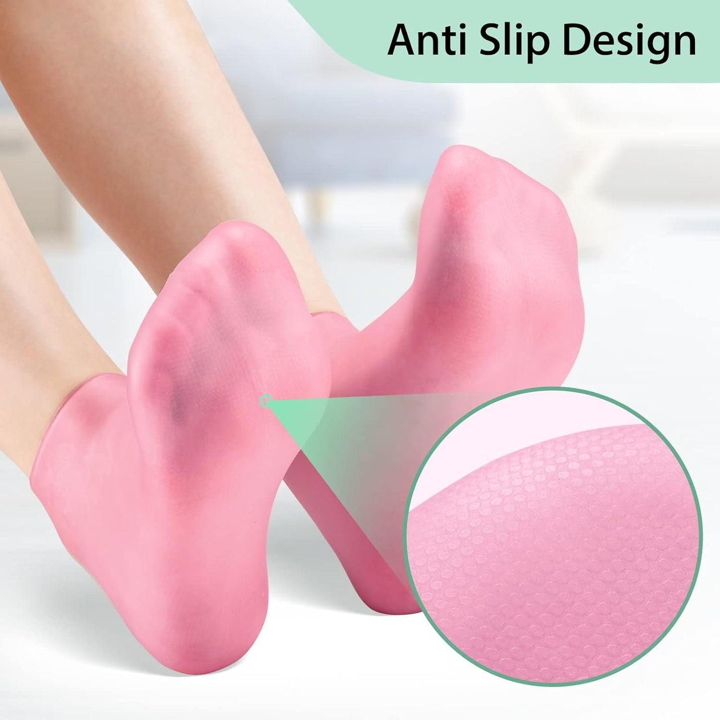 2 Pairs Moisturizing Socks Silicone Gel Spa Exfoliating Socks