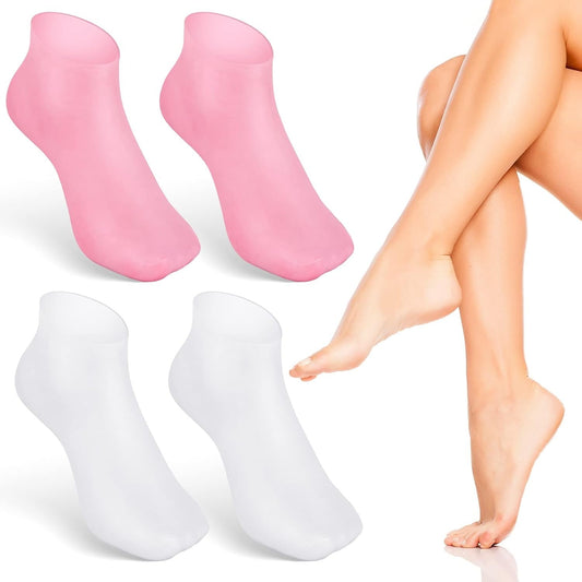 2 Pairs Moisturizing Socks Silicone Gel Spa Exfoliating Socks