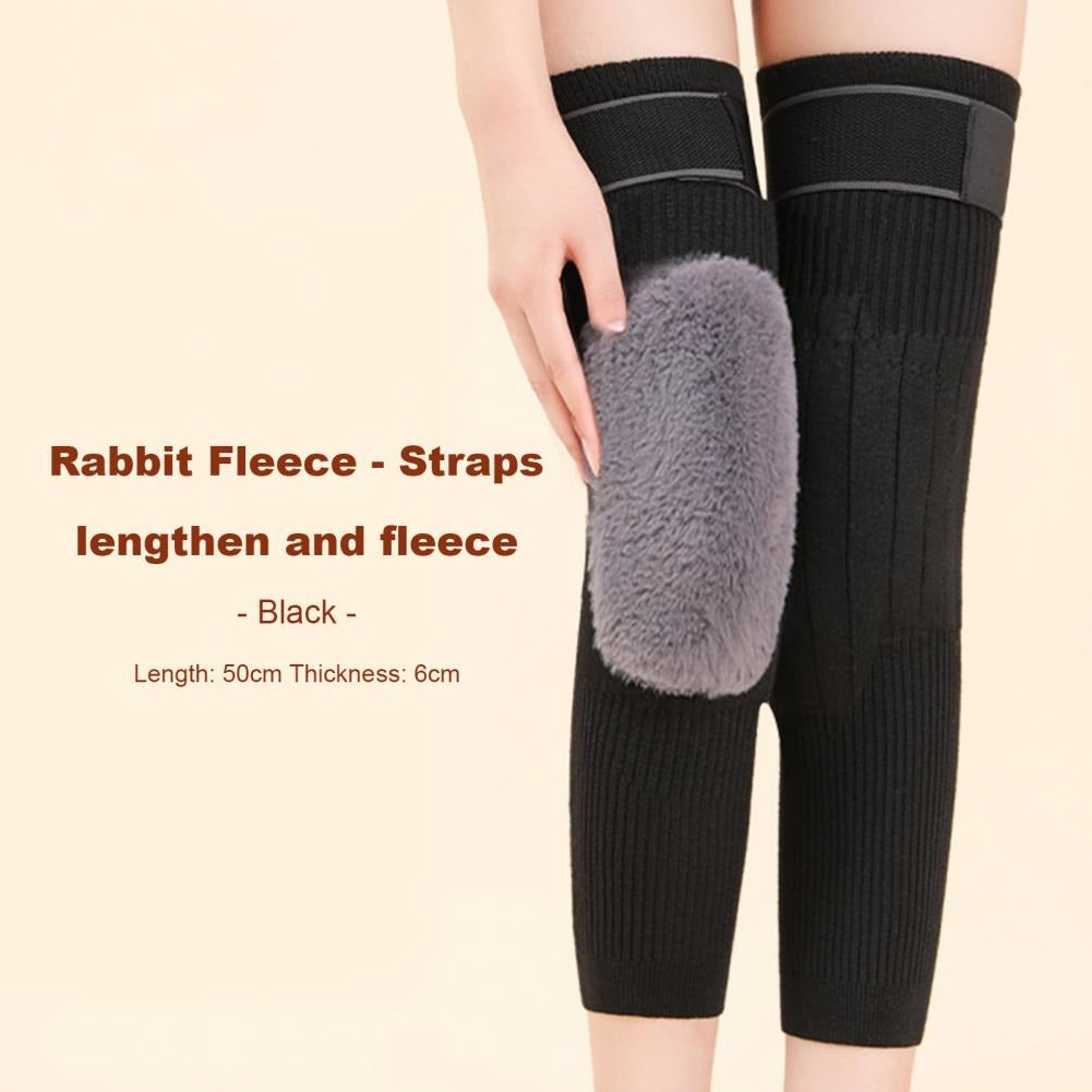 1 Pair Wool Blended Leg Warmers with Strap & Belt