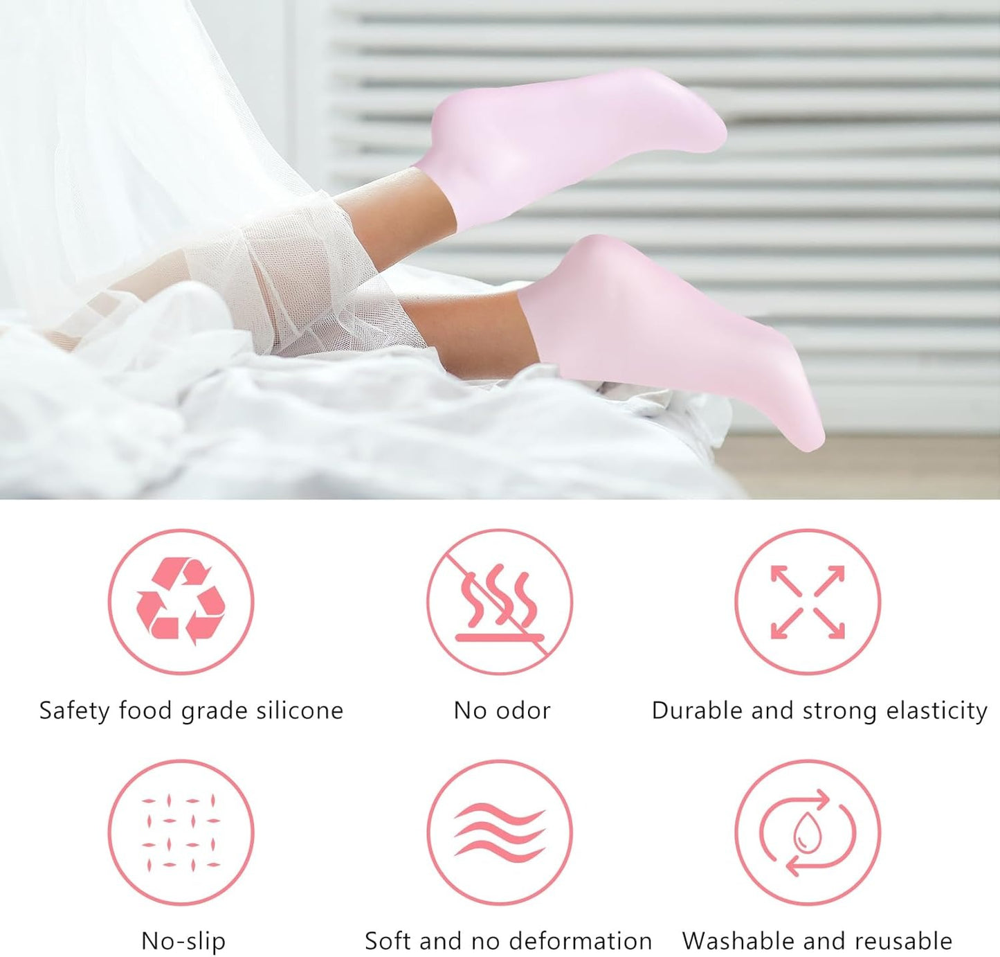 Silicone Moisturizing Gloves and Socks Set for Dry Hands and Feet